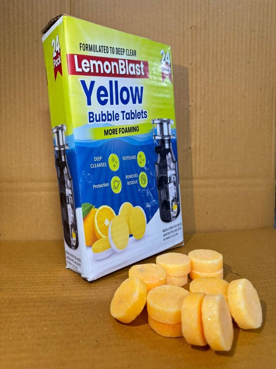 LemonBlast Sink & Drain Pipes Cleaning Tablets – 24 Pack