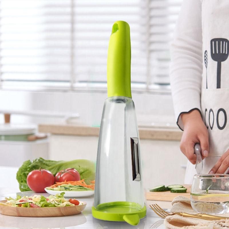 No-Mess Vegetable & Fruit Peeler with Peel Storage Container