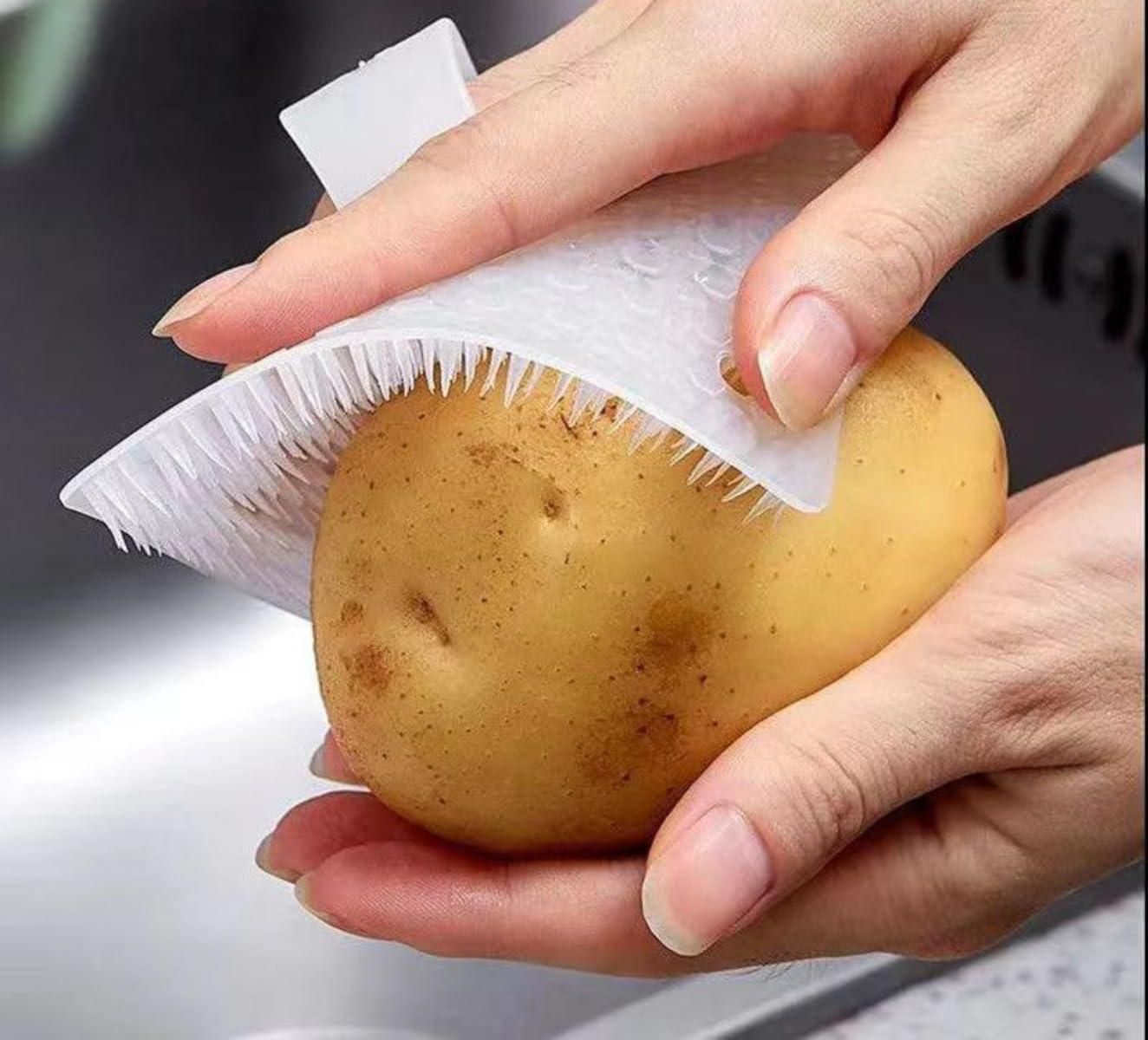 Silicone Cleaning Scrubber for Fruits, Vegetables & Utensils – Pack of 2