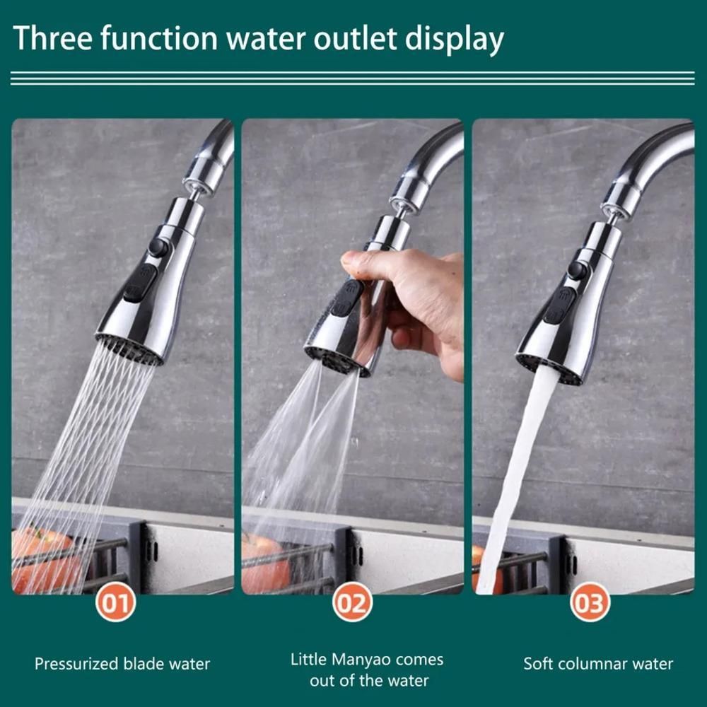3-Mode Kitchen Sink Faucet Extender – Adjustable Water Spray Head
