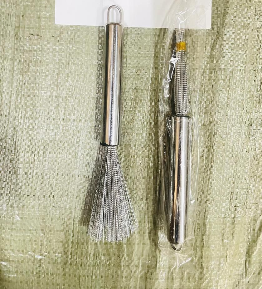 Stainless Steel Dish Scrubber Brush – Tough Grease & Burnt Pan Cleaner