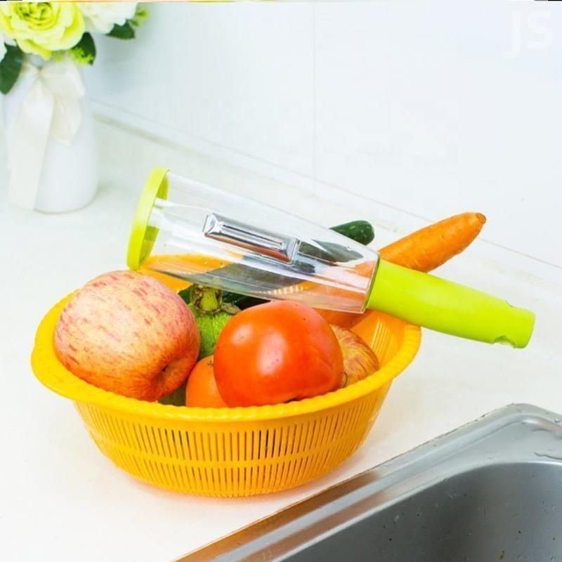 No-Mess Vegetable & Fruit Peeler with Peel Storage Container