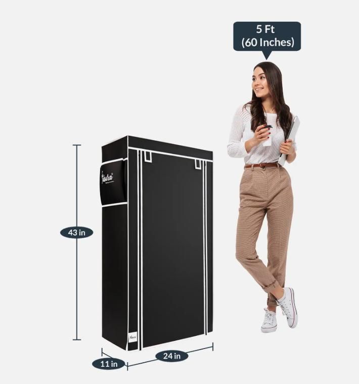 6 Rack Collapsible Wardrobe Cabinet with Shoe Storage