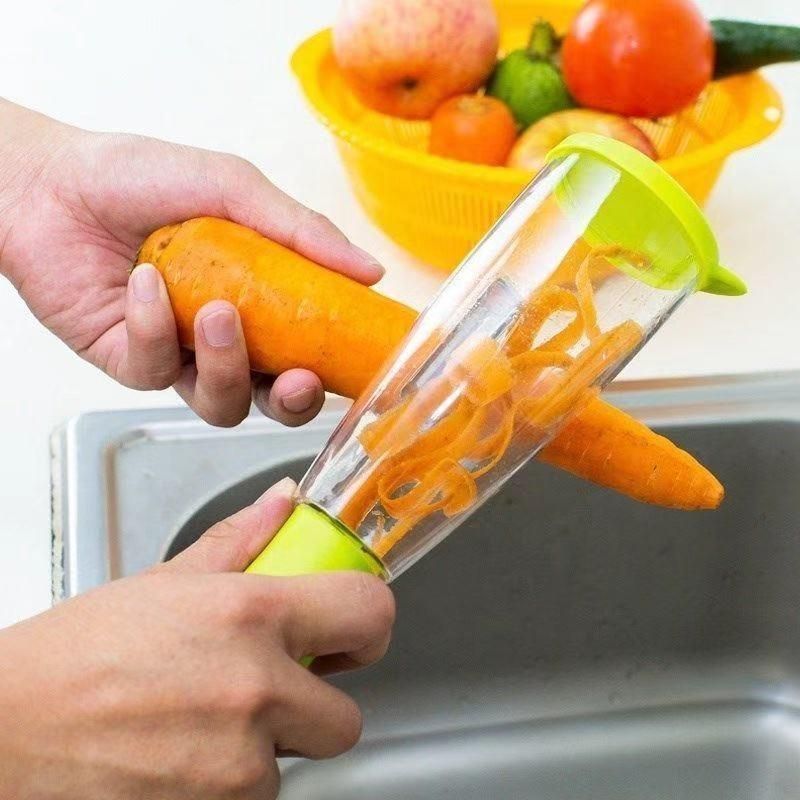 No-Mess Vegetable & Fruit Peeler with Peel Storage Container
