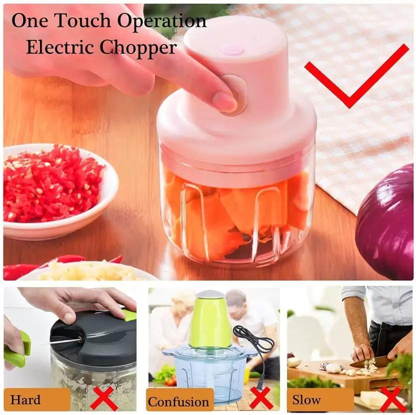 Electric Mini Garlic & Vegetable Chopper (250 ml, USB Powered)