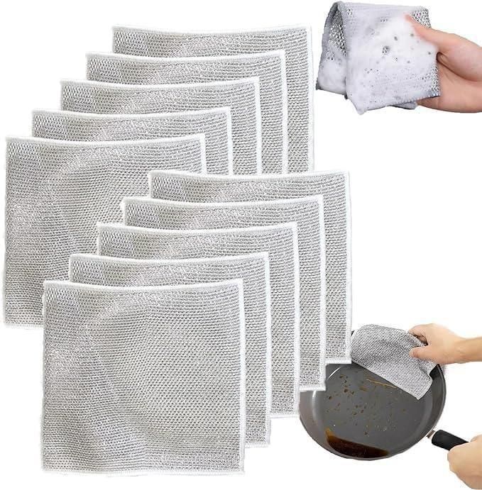 Heavy-Duty Steel Dishwashing Cloth – Pack of 10
