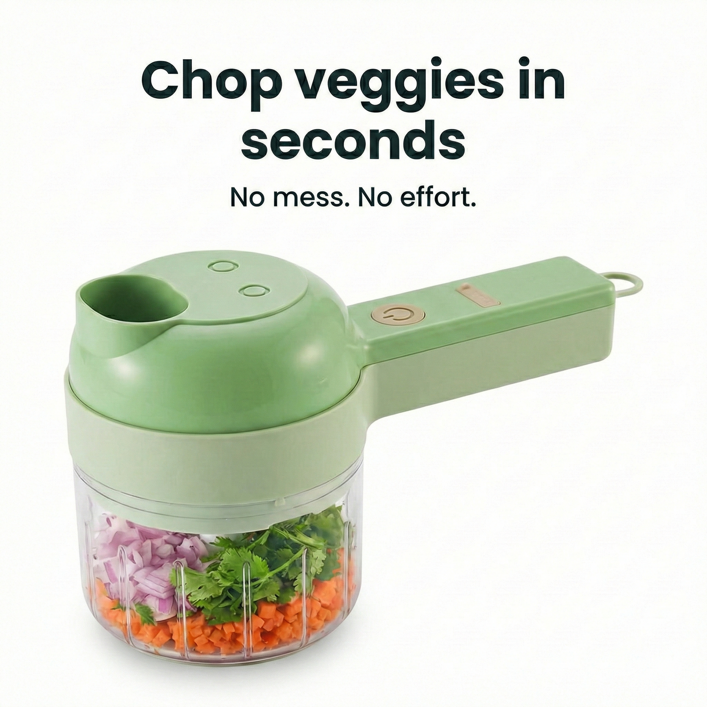 Portable Electric Vegetable Chopper for Kitchen (4-in-1 Set)