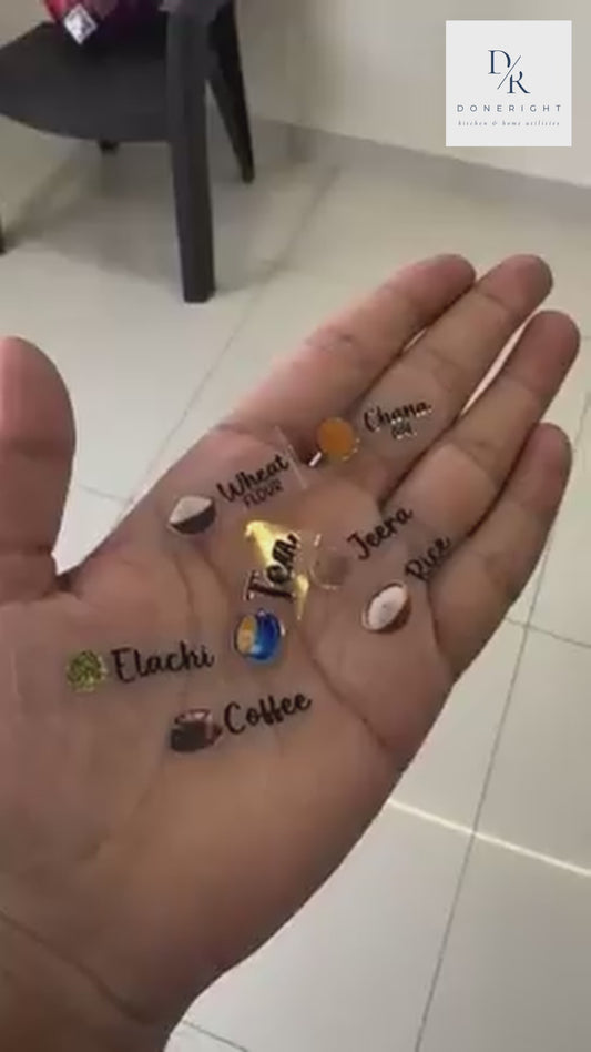 Waterproof Spice Jar Label Stickers – Set of 60 (Kitchen Organisation)