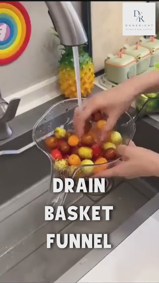 Kitchen Sink Drain Basket Funnel – Prevent Clogs & Food Waste